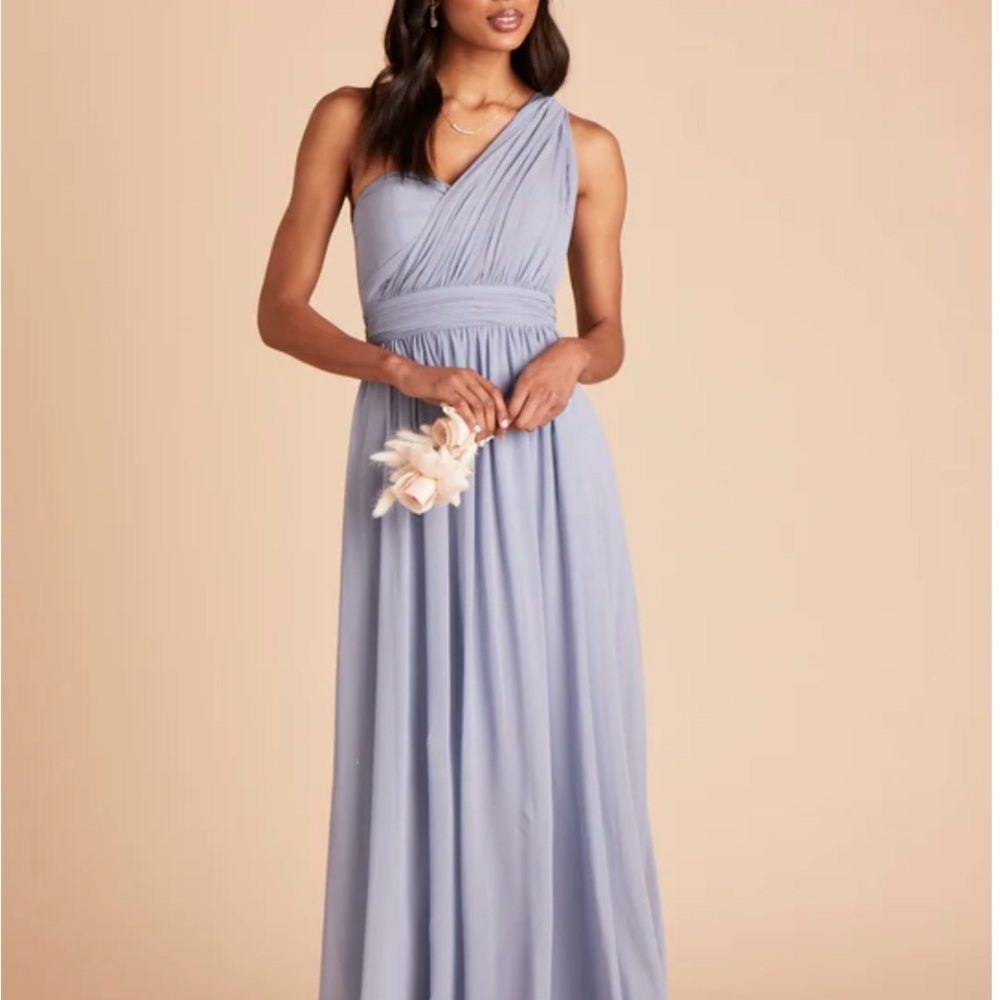 Buddy Gray Elegant Blue One-Shoulder Dress - Picture 1 of 8